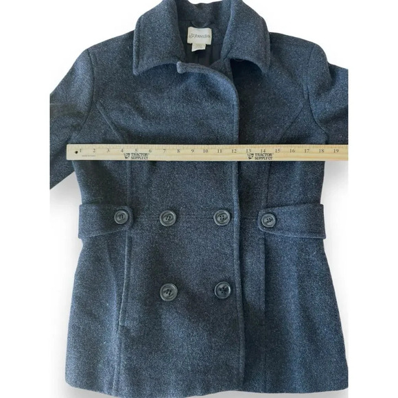 St. Johns Bay Size S Wool Cashmere Mid Length Pea Coat Double Breasted Winter - Picture 6 of 11